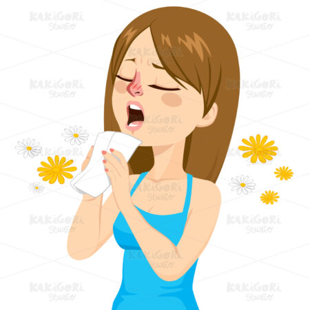 Woman Going To Sneeze Clipart Vector Illustration 02010