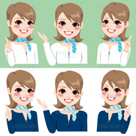 Woman Hands Expression Clipart Vector Illustration 02566