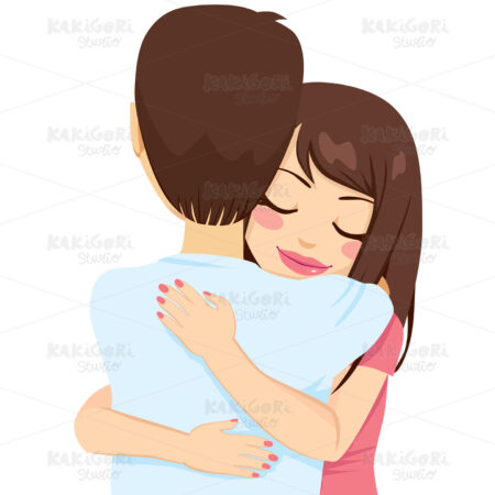 Woman Hugging Man Clipart Vector Illustration 01515