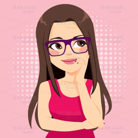 Woman Interested Clipart Vector Illustration 04154