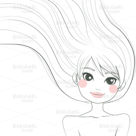 Woman Line Art Clipart Vector Illustration 01306