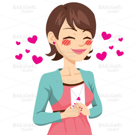 Woman Love Letter Clipart Vector Illustration 02096