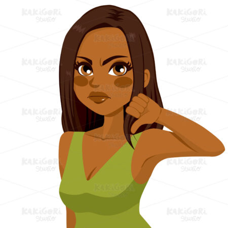 Woman Making Thumbs Down Clipart Vector Illustration 02050