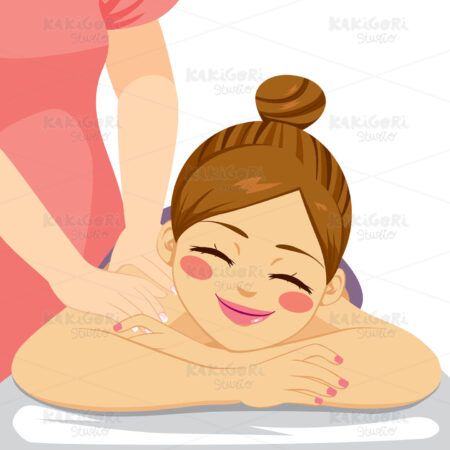 Woman Massage Spa Clipart Vector Illustration 02945