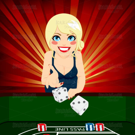 Woman Playing Craps Clipart Vector Illustration 01694