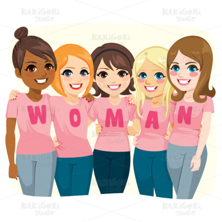 Woman Power Friends Clipart Vector Illustration 04746