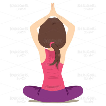 Woman Practicing Yoga Clipart Vector Illustration 03774