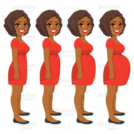 Woman Pregnancy Steps Clipart Vector Illustration 03723