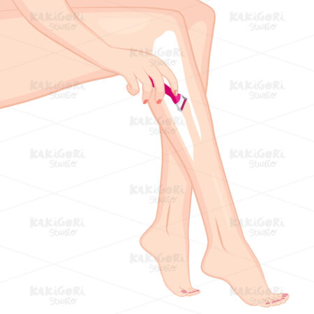 Woman Razoring Legs Clipart Vector Illustration 02154