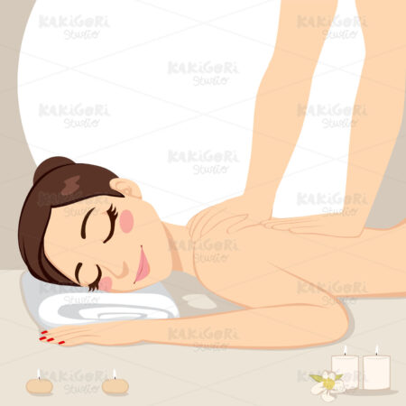 Woman Relaxing Massage Spa Clipart Vector Illustration 01282