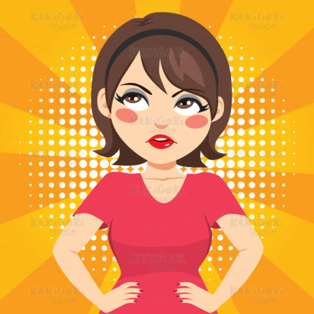 Woman Rolling Eyes Clipart Vector Illustration 04152