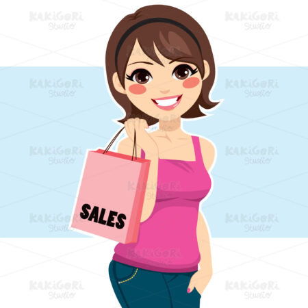 Woman Shopping Sales Clipart Vector Illustration 02656
