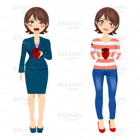 Woman Showing Empty Purse Clipart Vector Illustration 02075