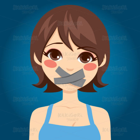 Woman Silenced Mouth Clipart Vector Illustration 01573