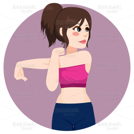 Woman Stretching Training Clipart Vector Illustration 03491