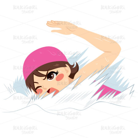 Woman Swimming Competition Clipart Vector Illustration 02678