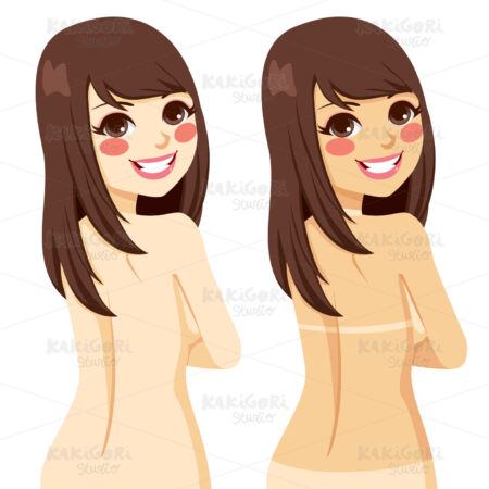 Woman Tan Lines Clipart Vector Illustration 01460