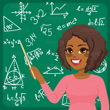 Woman Teaching Maths Clipart Vector Illustration 03390