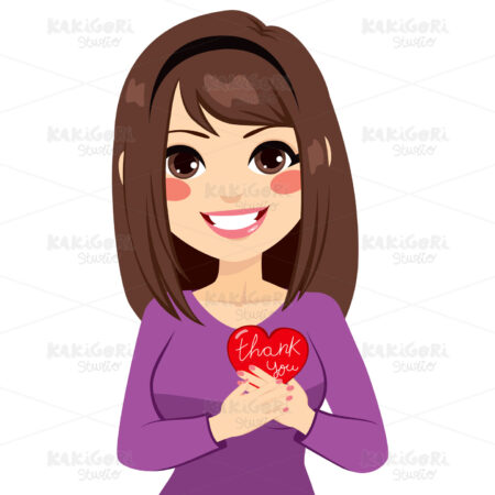 Woman Thank You Clipart Vector Illustration 03167