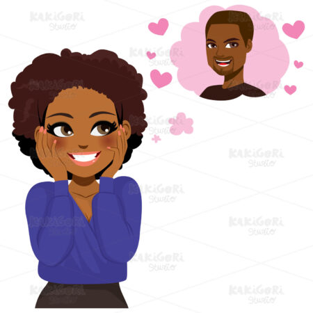Woman Thinking Love Clipart Vector Illustration 04637