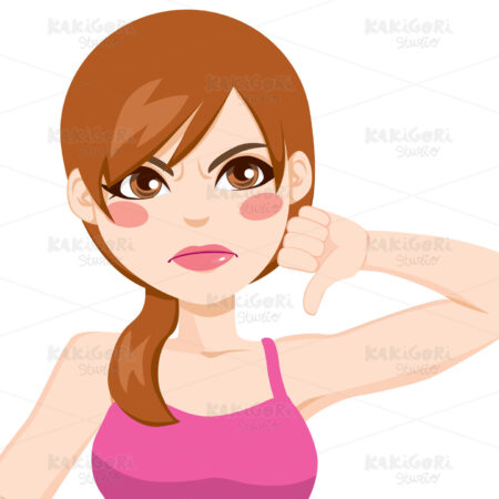 Woman Thumbs Down Clipart Vector Illustration 01560