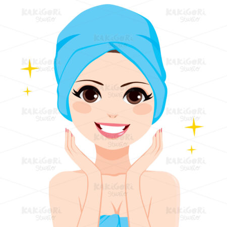 Woman Towel Bath Clipart Vector Illustration 02223