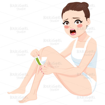 Woman Waxing Epilation Clipart Vector Illustration 02155