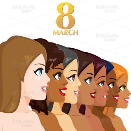 Women 8 March Clipart Vector Illustration 04712