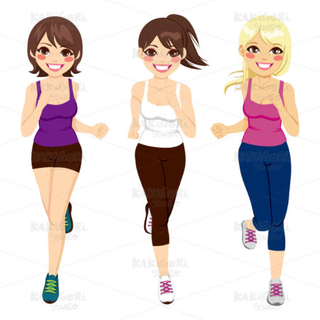 Women Athlete Runners Clipart Vector Illustration 01416