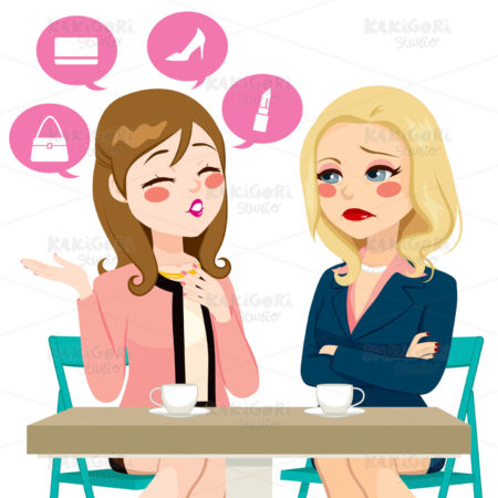 Women Boasting Gossiping Clipart Vector Illustration 02781