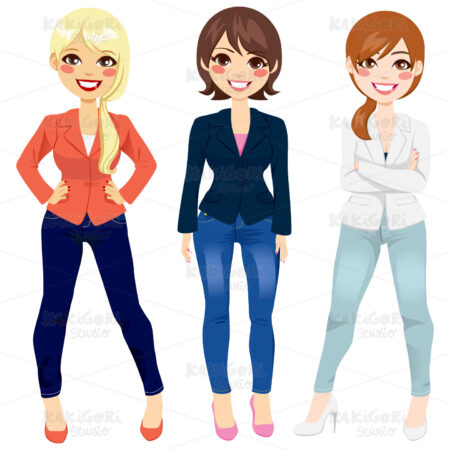 Women Casual Fashion Clipart Vector Illustration 01276
