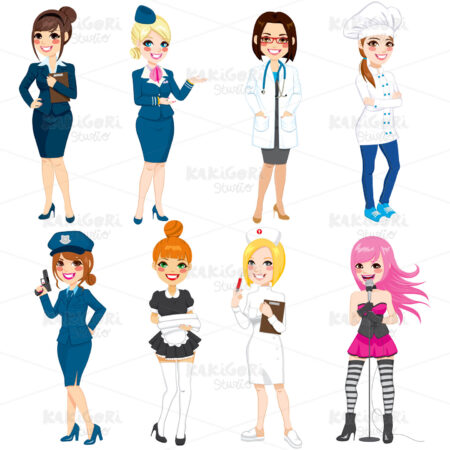 Women Professions Set Clipart Vector Illustration 02104