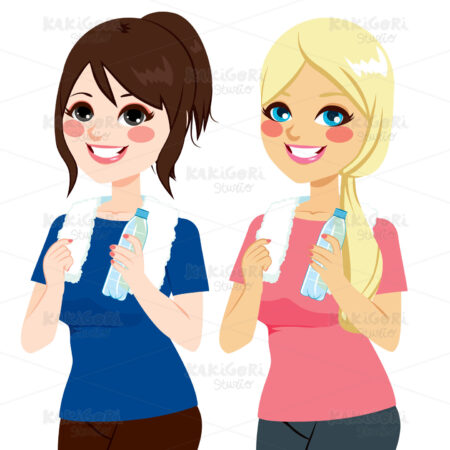 Women With Water Bottle Clipart Vector Illustration 02696