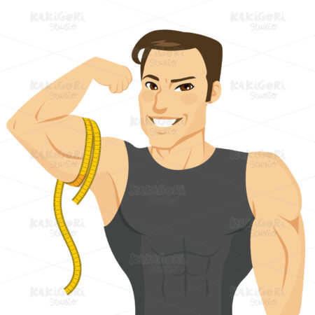 Workout Man Biceps Clipart Vector Illustration 03400
