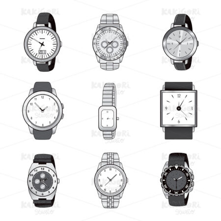 Wristwatch Elegant Collection Clipart Vector Illustration 01358