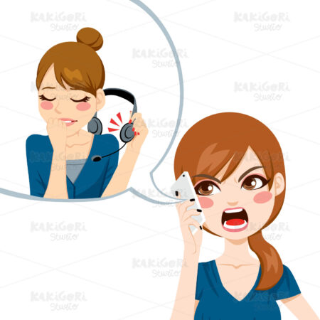Yelling To Customer Service Clipart Vector Illustration 01270