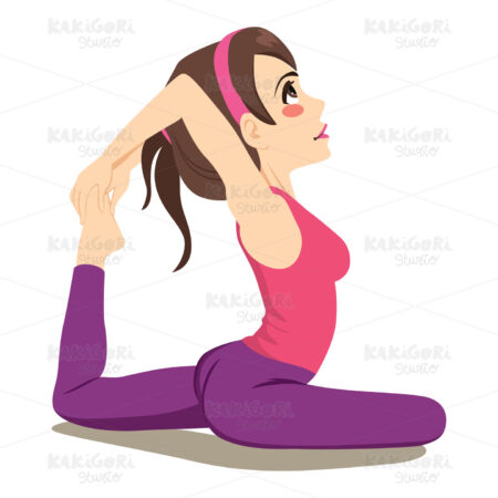 Yoga King Pigeon Exercise Clipart Vector Illustration 03776