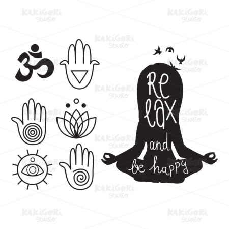 Yoga Logo Symbols Clipart Vector Illustration 03775