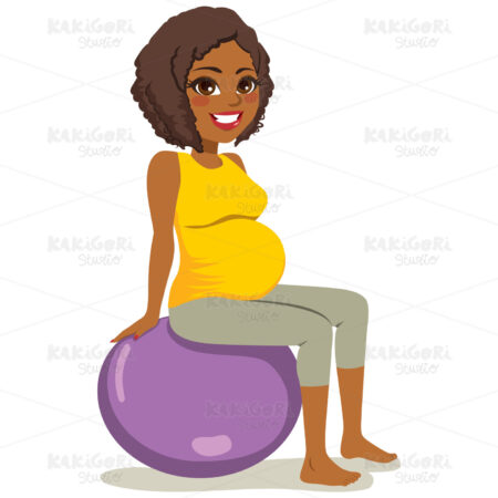 Yoga Pregnant Woman Clipart Vector Illustration 04006