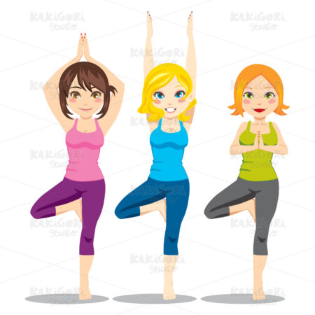 Yoga Women Clipart Vector Illustration 00507