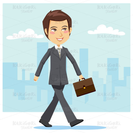Young Active Businessman Clipart Vector Illustration 00350