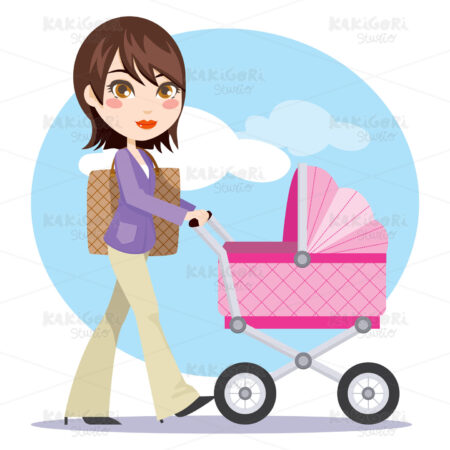 Young Active Mother Clipart Vector Illustration 00342