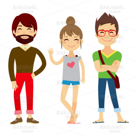 Young Casual People Clipart Vector Illustration 02184
