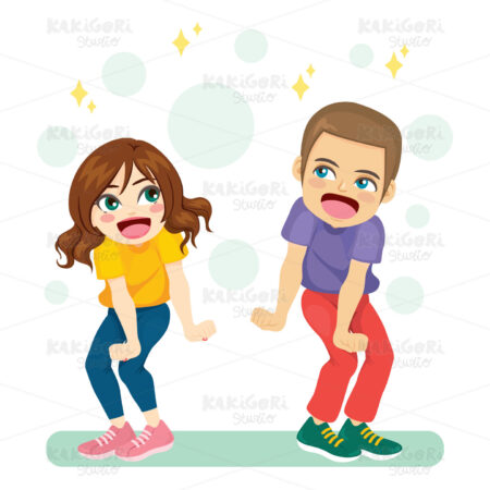 Young Couple Dancing Happy Clipart Vector Illustration 04817