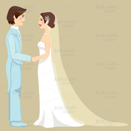 Young Couple Wedding Clipart Vector Illustration 01017