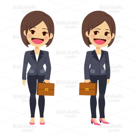 Young Happy Businesswoman Clipart Vector Illustration 03341