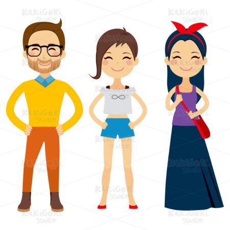 Young Hipster People Clipart Vector Illustration 02185