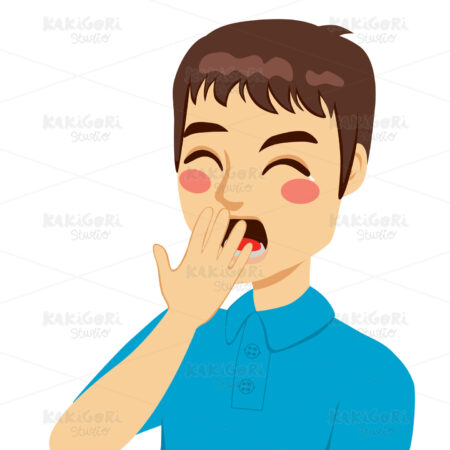 Young Man Yawning Clipart Vector Illustration 01254