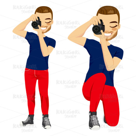 Young Photographer Man Clipart Vector Illustration 01490