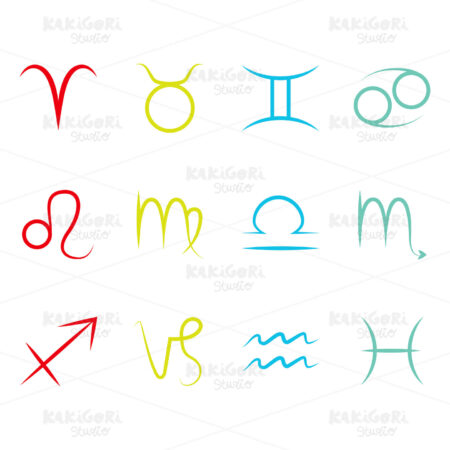 Zodiac Signs Set Clipart Vector Illustration 01925